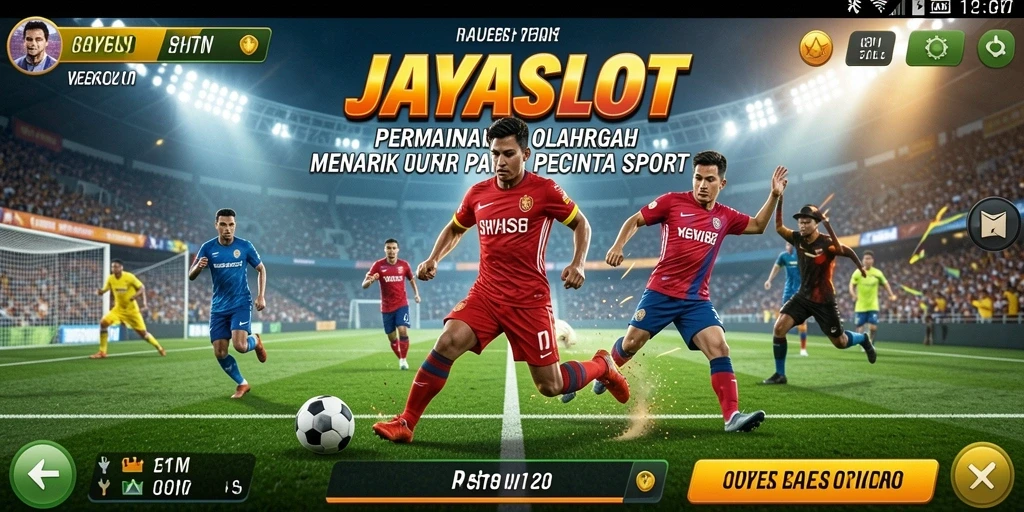 Tampilan gameplay seru dalam JAYASLOT dengan berbagai karakter dan latar pertandingan.