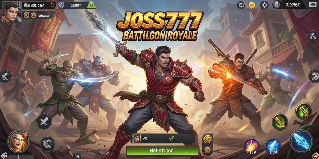 Tampilan aksi seru dalam permainan Battle Royale JOSS777.