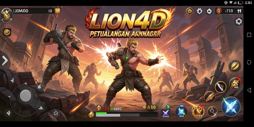 Screenshot LION4D menunjukkan aksi intense di dunia permainan.