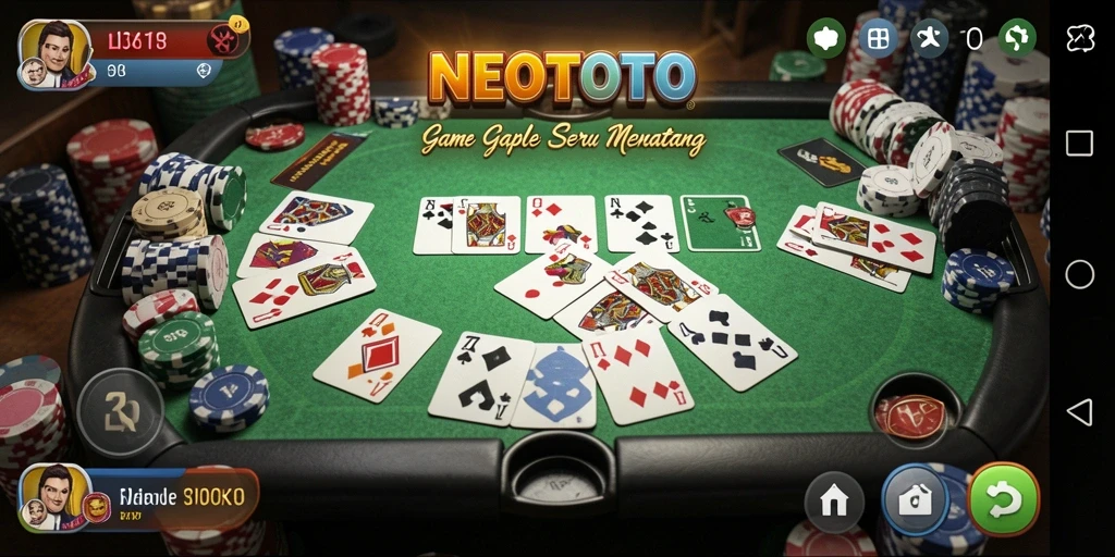 Screenshots gameplay NEOTOTO menampilkan aksi seru dalam Gaple.