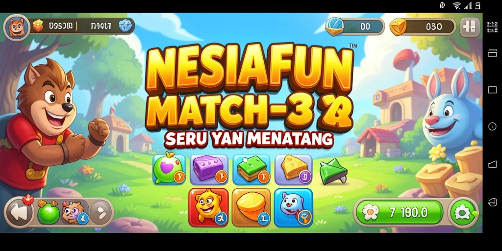 Screenshot gameplay NESIAFUN dengan kombinasi menarik dari buah-buahan.