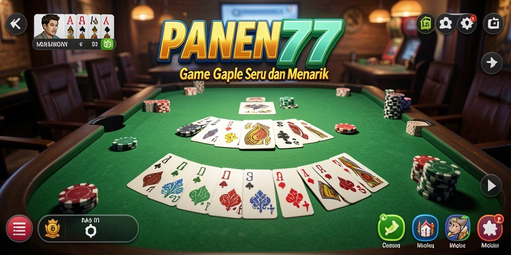 Tangkapan layar gameplay Gaple dari PANEN77 yang menarik dan interaktif.