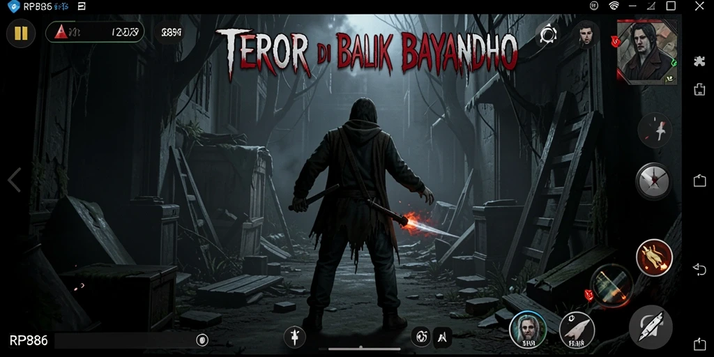 Screenshot menggambarkan pengalaman menyeramkan dalam gameplay RP886.