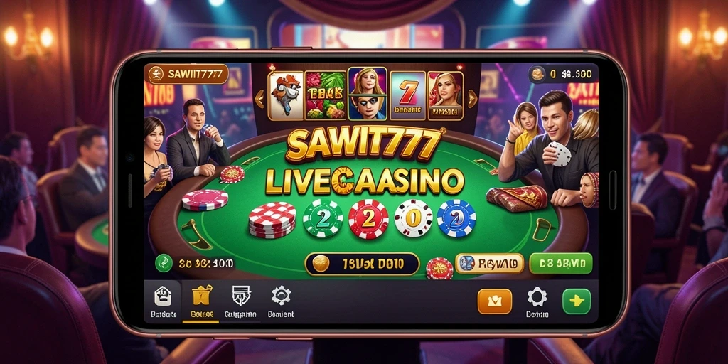 Tampilan gameplay Live Casino SAWIT777 dengan dealer langsung yang profesional.