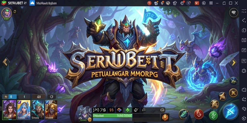 Tampilan gameplay SERUBET yang mengasyikkan dalam arena pertarungan MMORPG.