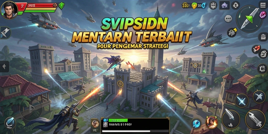 Tampilan gameplay SVIPSIDN yang mendebarkan dengan menara strategis.