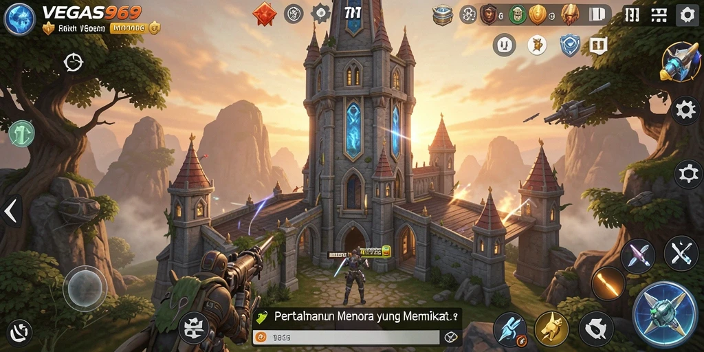 Tangkapan layar utama VEGAS969 menampilkan strategi Tower Defense yang mendebarkan.