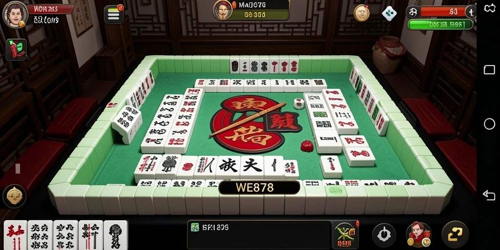 Screenshot utama WE878 menunjukkan mendebarkan gameplay Mahjong.