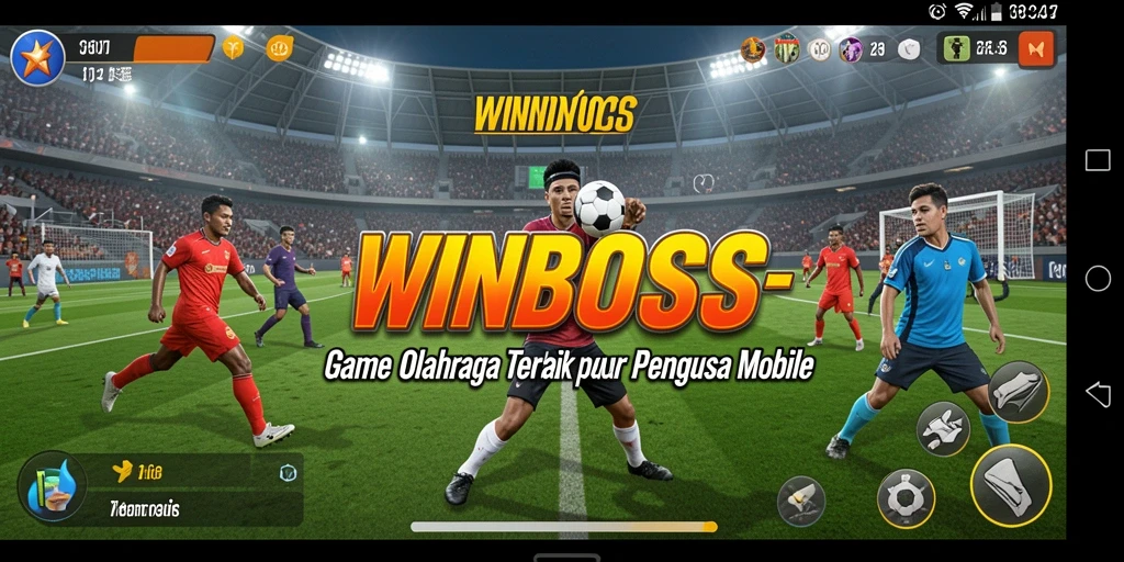 Tampilan gameplay WINBOSS yang menampilkan aksi olahraga yang mendebarkan.